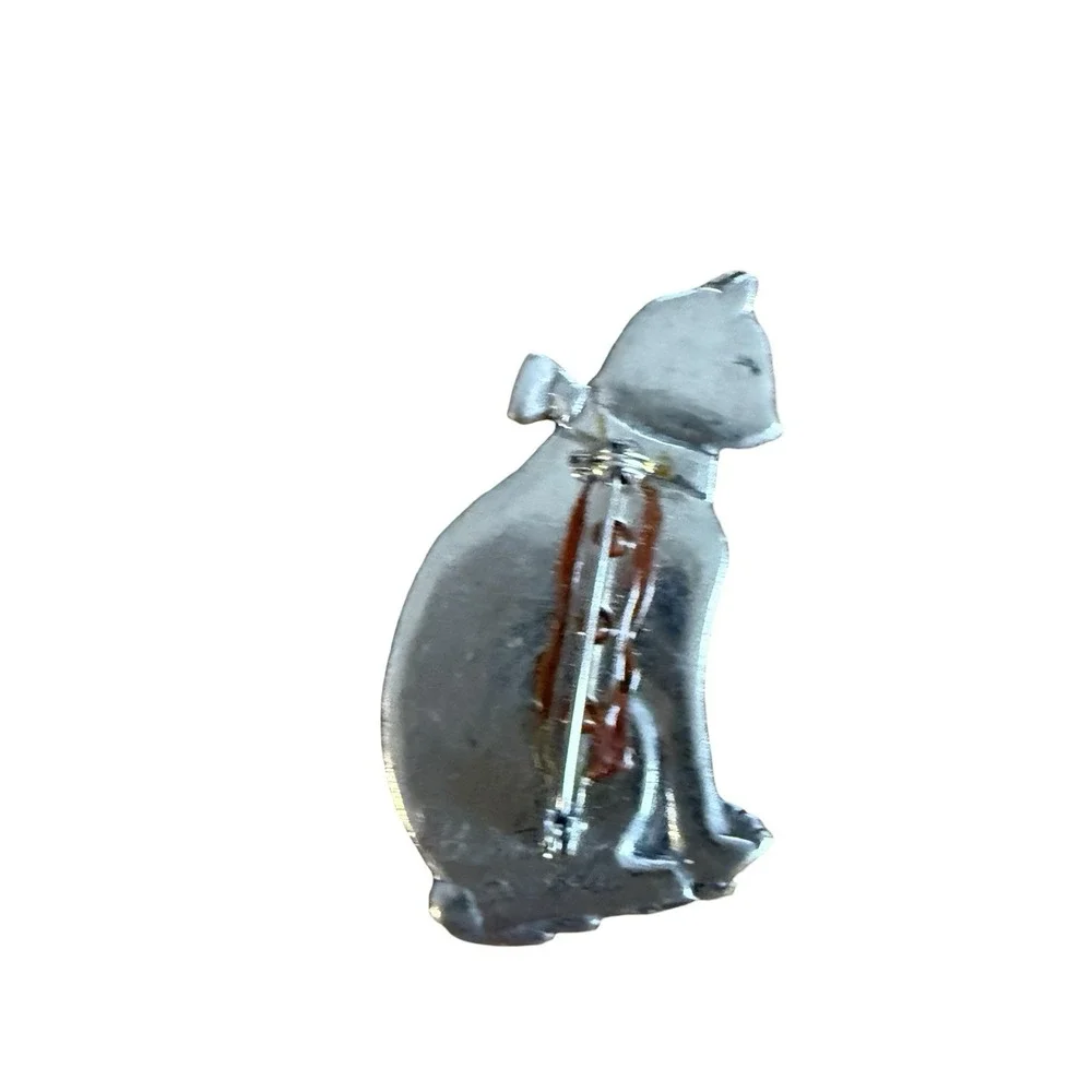 Vtg Brooch Pin‎ Kitty Cat Pewter Canada Souvenir Jewelry Animal Theme
